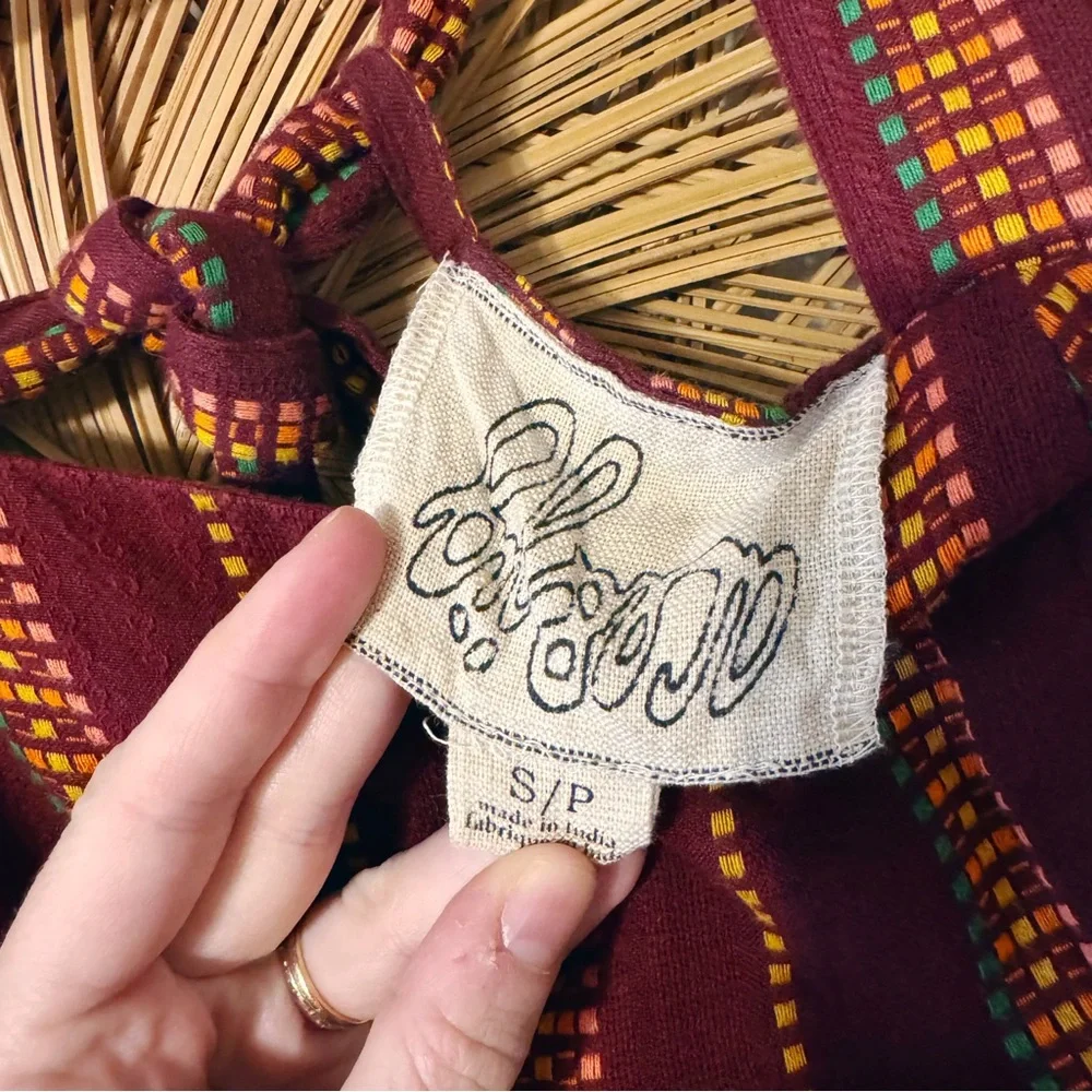 Ace & Jig Maxi Dress in Garnet Stripe 100% Cotton SZ Small Burgundy Maroon Multi - Picture 6 of 6